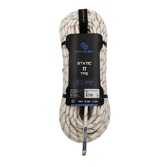 TPS 11 CUERDA SEMIESTATICA 11mm (PRESENTACIÓN MÁX 400MTS) BLANCO / NEGRO / ROJO 28.5 KN S11TPS ARMBURY