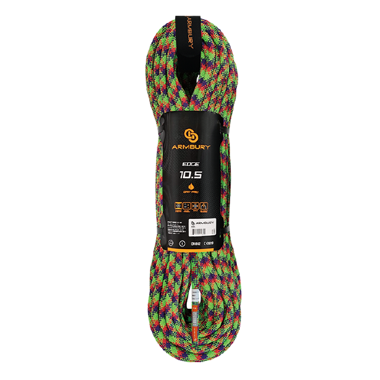 CUERDA DINÁMICA 10.5MM ROJO-MORADO-VERDE NEON (PRESENTACIÓN MÁX 200MTS) DYNAMIC EDGE DRY PRO 10.5 ARMBURY