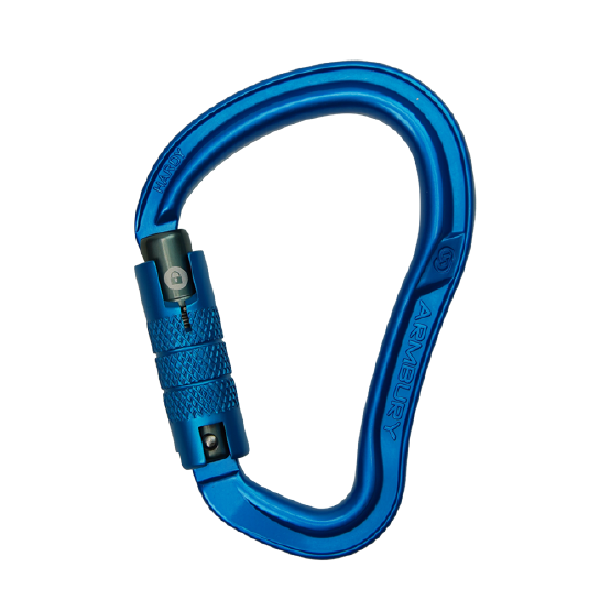 MOSQUETÓN ERGONÓMICO HMS AZUL TRIPLE SEGURO AUTOMÁTICO HARDY HMS CARABINER TRIPLE LOCK ARMBURY