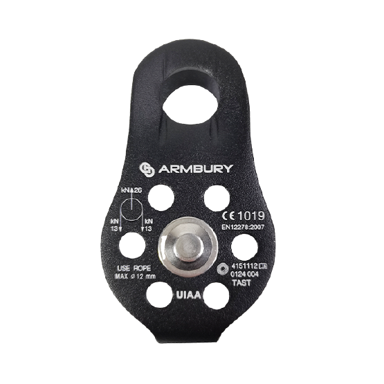 POLEA SIMPLE FIJA 12MM NEGRO TAST FIXED SIDE SINGLE PULLEY BLACK ARMBURY