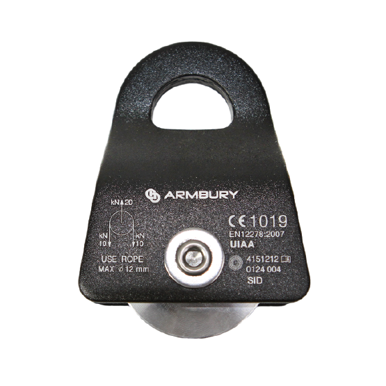 POLEA SIMPLE MÓVIL 12MM NEGRO SID MOBILE SIDE SINGLE PULLEY BLACK ARMBURY