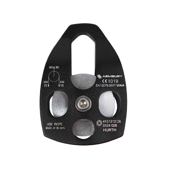 POLEA SIMPLE MÓVIL REFORZADA 16MM NEGRO HURTH MOBILE SIDE SINGLE PULLEY BLACK ARMBURY