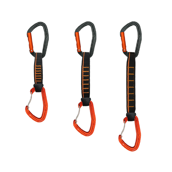 CINTA EXPRÉS MOSQUETÓN ERGONÓMICO MIX 16CM NEGRO-NARANJA SEGURO AUTOMÁTICO MIX RECTO + SIMPLE ACE QD PA16/25 MIX 16CM ARMBURY