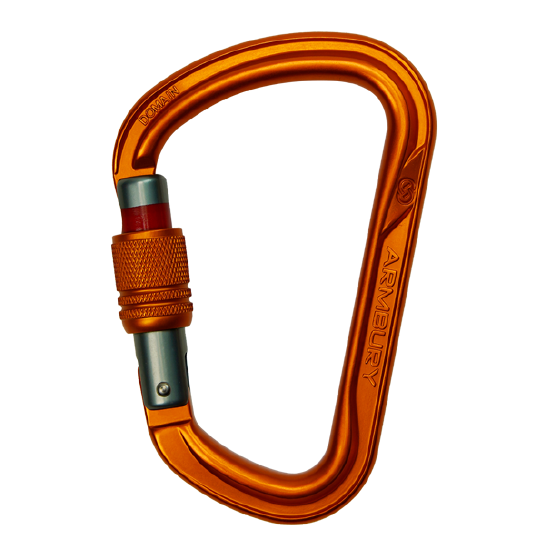 MOSQUETÓN ERGONÓMICO D NARANJA SEGURO CON ROSCA DOMAIN D CARABINER SCREW LOCK ARMBURY