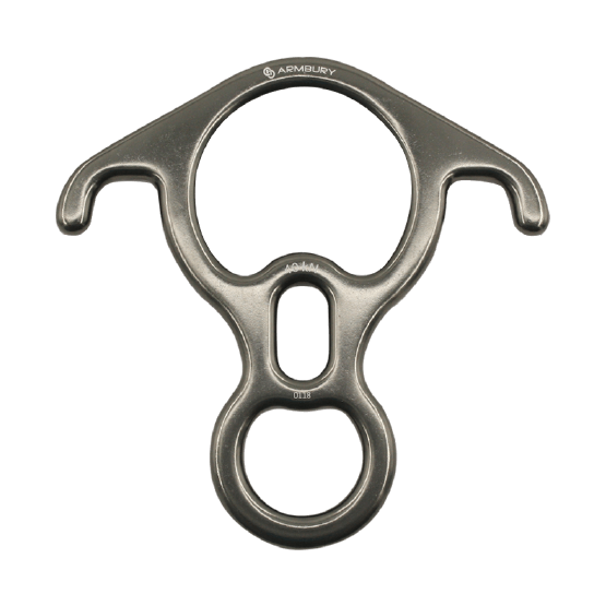 DESCENSOR TIPO OCHO CON OREJAS GRIS FIGURE 8 RES ARMBURY