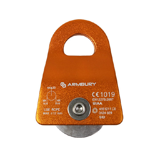POLEA SIMPLE MÓVIL 12MM NARANJA SID MOBILE SIDE SINGLE PULLEY ORANGE ARMBURY