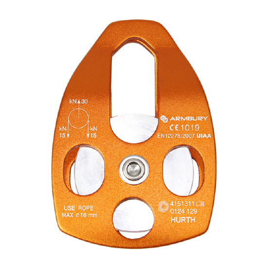 POLEA SIMPLE MÓVIL REFORZADA 16MM NARANJA HURTH MOBILE SIDE SINGLE PULLEY ORANGE ARMBURY